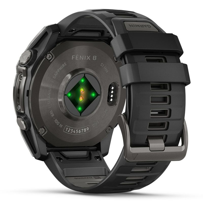 GARMIN fenix 8 Sapphire AMOLED 51mm Ti Carbon Gray DLC / Black 
