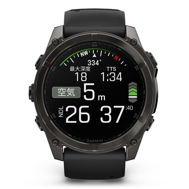 GARMIN fenix 8 Sapphire AMOLED 51mm Ti Carbon Gray DLC / Black ガーミン フェニックス8 サファイア アモレッド 51mm Ti カーボン グレー DLC / ブラック 010-02905-62