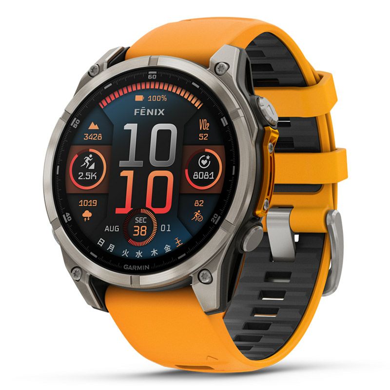 GARMIN fenix 8 Sapphire AMOLED 47mm Ti / Orange ガーミン フェニックス8 サファイア アモレッド 47mm Ti / オレンジ 010-02904-17