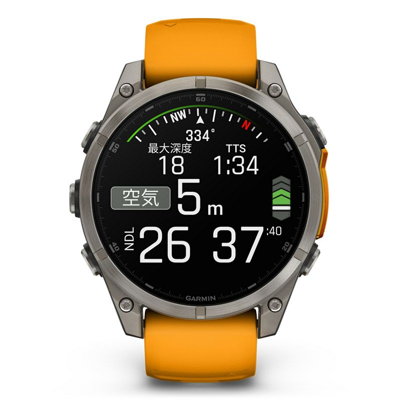 GARMIN fenix 8 Sapphire AMOLED 47mm Ti / Orange ガーミン フェニックス8 サファイア アモレッド 47mm Ti / オレンジ 010-02904-17