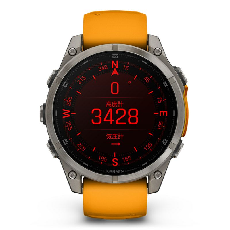 GARMIN fenix 8 Sapphire AMOLED 47mm Ti / Orange ガーミン フェニックス8 サファイア アモレッド 47mm Ti / オレンジ 010-02904-17