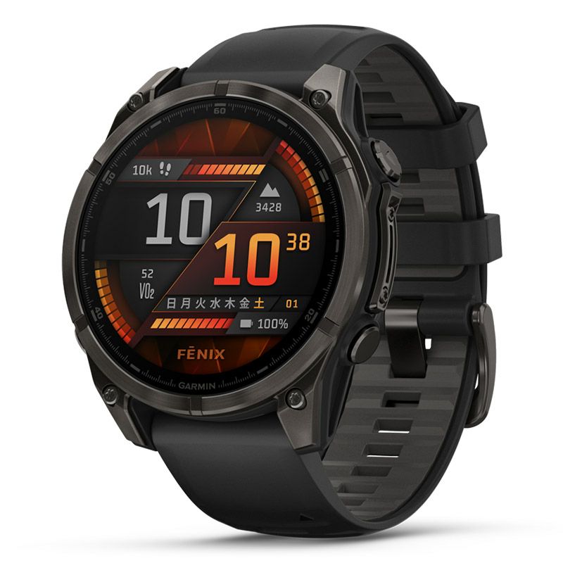 GARMIN fenix 8 Sapphire AMOLED 47mm Ti Carbon Gray DLC / Black 