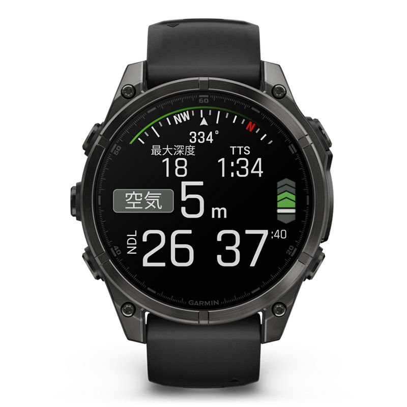 GARMIN fenix 8 Sapphire AMOLED 47mm Ti Carbon Gray DLC / Black ガーミン フェニックス8 サファイア アモレッド 47mm Ti カーボン グレー DLC / ブラック 010-02904-27