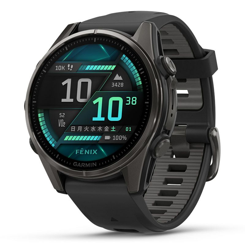 GARMIN fenix 8 Sapphire AMOLED 43mm Ti Carbon Gray DLC / Black ガーミン フェニックス8 サファイア アモレッド 43mm Ti カーボン グレー DLC / ブラック 010-02903-27
