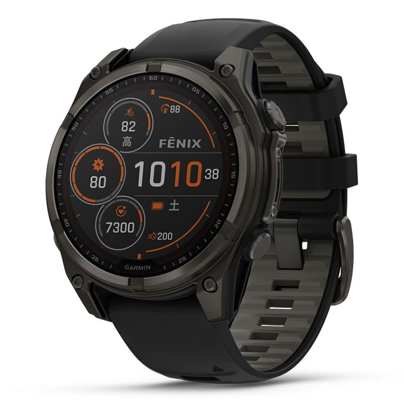 GARMIN fenix 8 Sapphire Dual Power 47mm Ti Carbon Gray DLC / Black ガーミン フェニックス8 サファイア デュアルパワー 47mm Ti カーボン グレー DLC / ブラック 010-02906-50