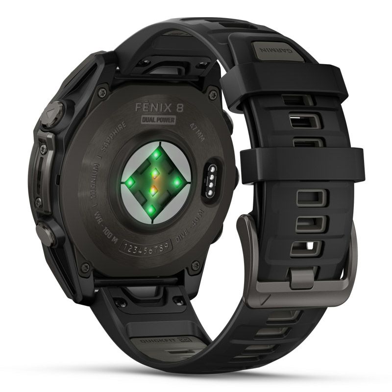 GARMIN fenix 8 Sapphire Dual Power 47mm Ti Carbon Gray DLC / Black ガーミン フェニックス8 サファイア デュアルパワー 47mm Ti カーボン グレー DLC / ブラック 010-02906-50