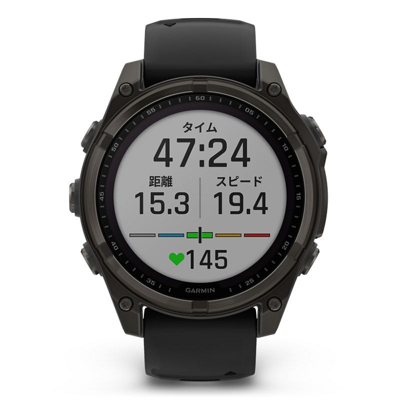 GARMIN fenix 8 Sapphire Dual Power 47mm Ti Carbon Gray DLC / Black ガーミン フェニックス8 サファイア デュアルパワー 47mm Ti カーボン グレー DLC / ブラック 010-02906-50