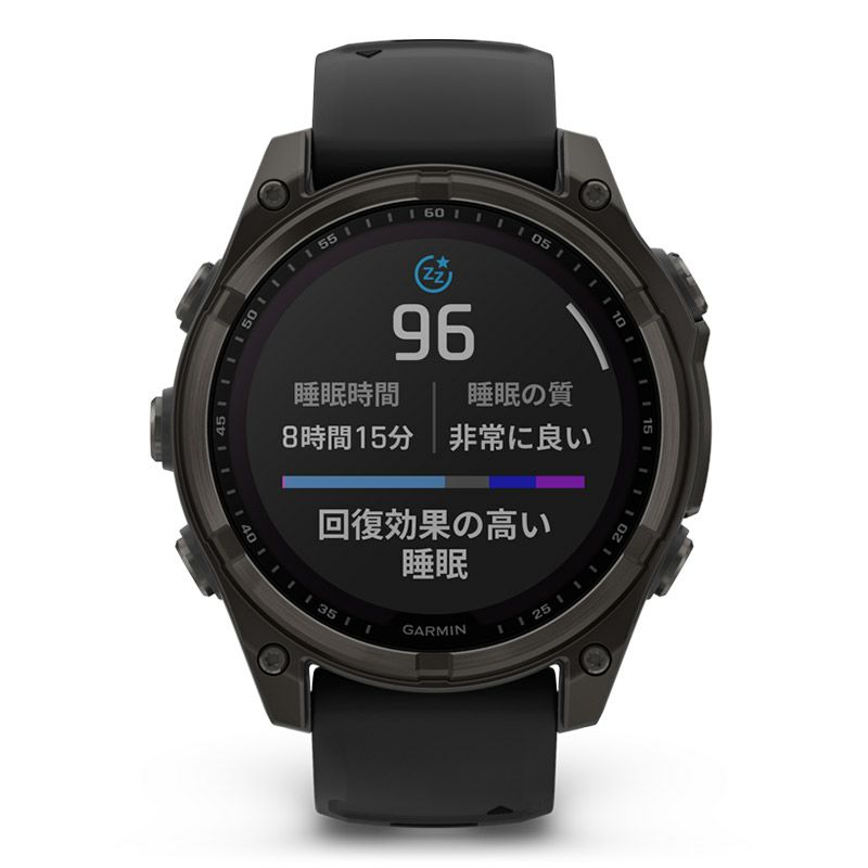 GARMIN fenix 8 Sapphire Dual Power 47mm Ti Carbon Gray DLC / Black ガーミン フェニックス8 サファイア デュアルパワー 47mm Ti カーボン グレー DLC / ブラック 010-02906-50