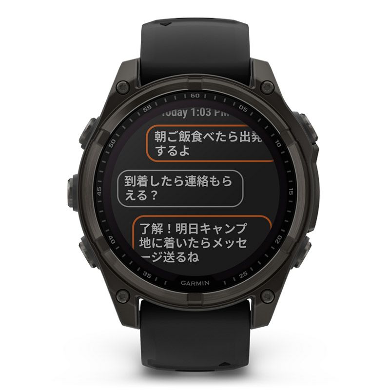 GARMIN fenix 8 Sapphire Dual Power 47mm Ti Carbon Gray DLC / Black ガーミン フェニックス8 サファイア デュアルパワー 47mm Ti カーボン グレー DLC / ブラック 010-02906-50
