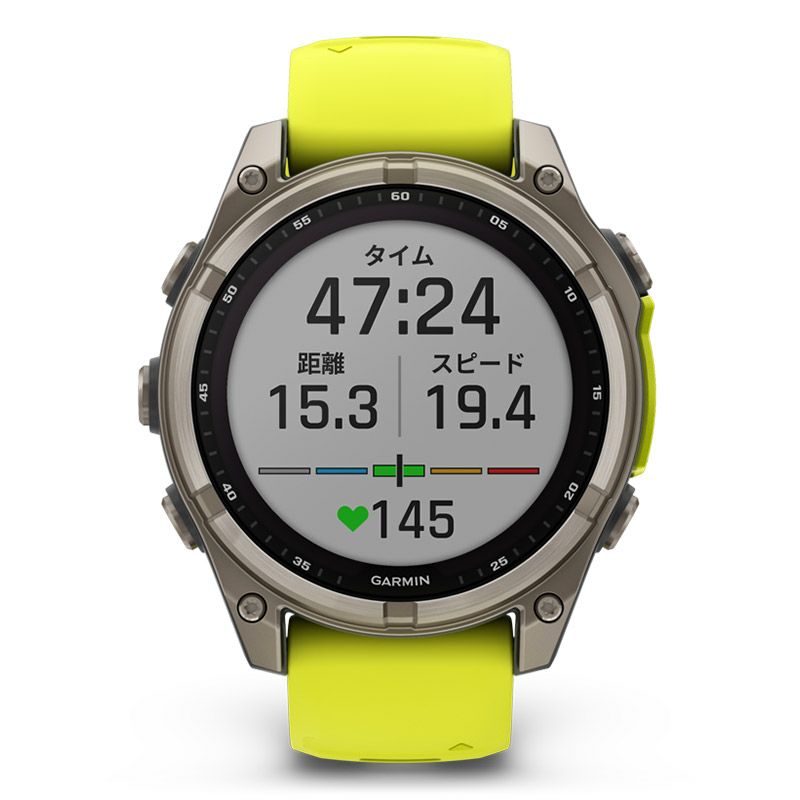 GARMIN fenix 8 Sapphire Dual Power 47mm Ti / Amp Yellow ガーミン フェニックス8 サファイア デュアルパワー 47mm Ti / アンプ イエロー 010-02906-51