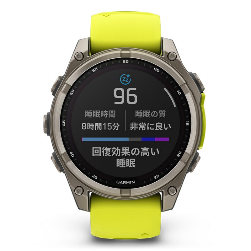 GARMIN fenix 8 Sapphire Dual Power 47mm Ti / Amp Yellow ガーミン フェニックス8 サファイア デュアルパワー 47mm Ti / アンプ イエロー 010-02906-51