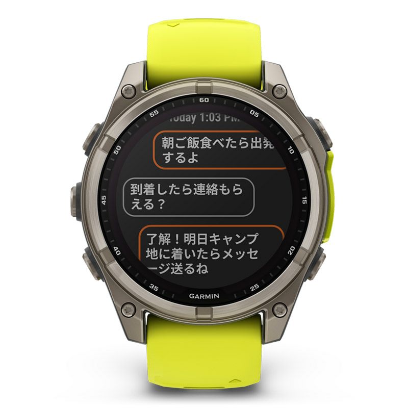 GARMIN fenix 8 Sapphire Dual Power 47mm Ti / Amp Yellow ガーミン フェニックス8 サファイア デュアルパワー 47mm Ti / アンプ イエロー 010-02906-51
