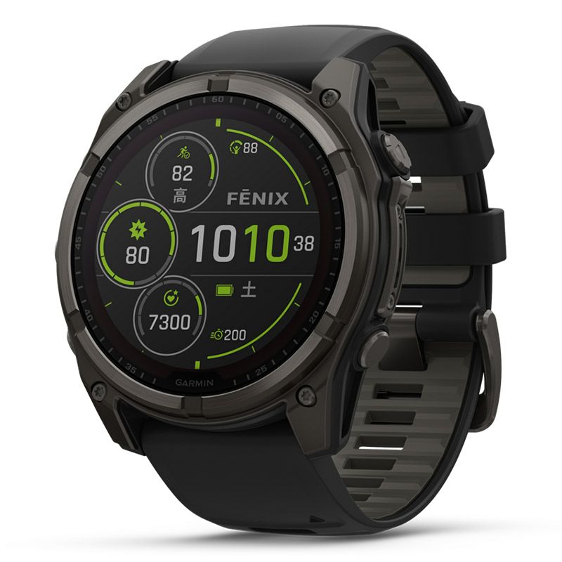 GARMIN fenix 8 Sapphire Dual Power 51mm Ti Carbon Gray DLC / Black ガーミン フェニックス8 サファイア デュアルパワー 51mm Ti カーボン グレー DLC / ブラック 010-02907-50