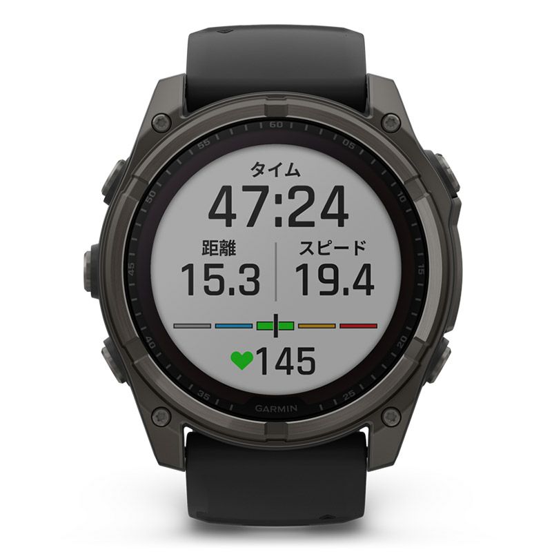 GARMIN fenix 8 Sapphire Dual Power 51mm Ti Carbon Gray DLC / Black ガーミン フェニックス8 サファイア デュアルパワー 51mm Ti カーボン グレー DLC / ブラック 010-02907-50
