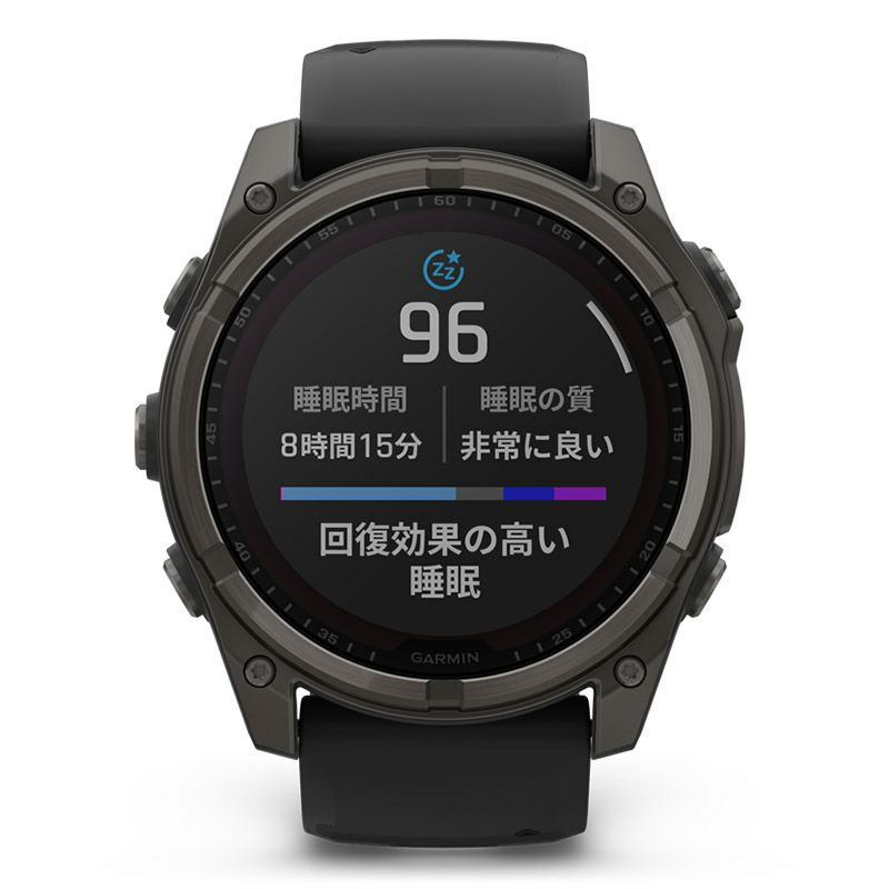 GARMIN fenix 8 Sapphire Dual Power 51mm Ti Carbon Gray DLC / Black ガーミン フェニックス8 サファイア デュアルパワー 51mm Ti カーボン グレー DLC / ブラック 010-02907-50