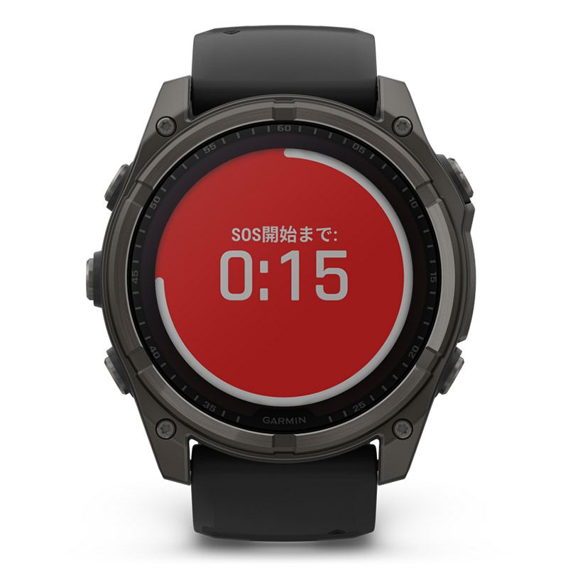 GARMIN fenix 8 Sapphire Dual Power 51mm Ti Carbon Gray DLC / Black ガーミン フェニックス8 サファイア デュアルパワー 51mm Ti カーボン グレー DLC / ブラック 010-02907-50