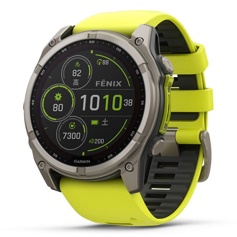 GARMIN fenix 8 Sapphire Dual Power 51mm Ti / Amp Yellow ガーミン フェニックス8 サファイア デュアルパワー 51mm Ti / アンプ イエロー 010-02907-51