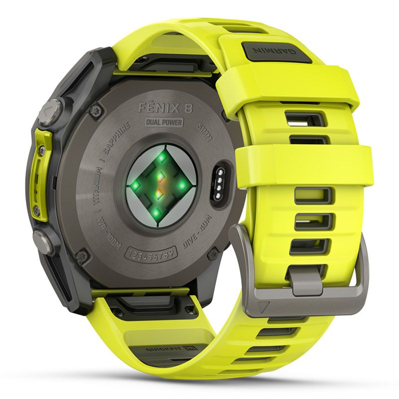 GARMIN fenix 8 Sapphire Dual Power 51mm Ti / Amp Yellow ガーミン フェニックス8 サファイア デュアルパワー 51mm Ti / アンプ イエロー 010-02907-51