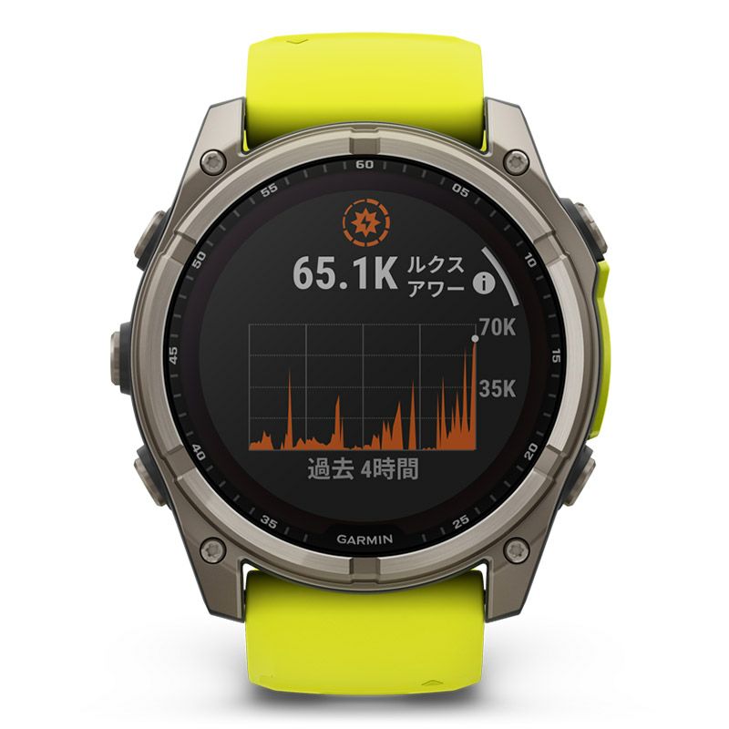 GARMIN fenix 8 Sapphire Dual Power 51mm Ti / Amp Yellow ガーミン フェニックス8 サファイア デュアルパワー 51mm Ti / アンプ イエロー 010-02907-51