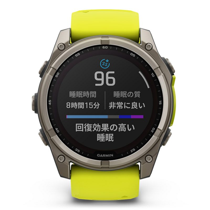 GARMIN fenix 8 Sapphire Dual Power 51mm Ti / Amp Yellow ガーミン フェニックス8 サファイア デュアルパワー 51mm Ti / アンプ イエロー 010-02907-51