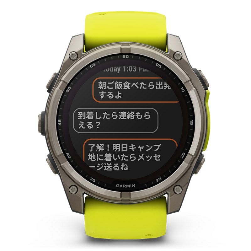 GARMIN fenix 8 Sapphire Dual Power 51mm Ti / Amp Yellow ガーミン フェニックス8 サファイア デュアルパワー 51mm Ti / アンプ イエロー 010-02907-51