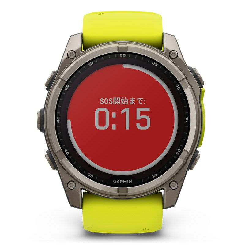 GARMIN fenix 8 Sapphire Dual Power 51mm Ti / Amp Yellow ガーミン フェニックス8 サファイア デュアルパワー 51mm Ti / アンプ イエロー 010-02907-51