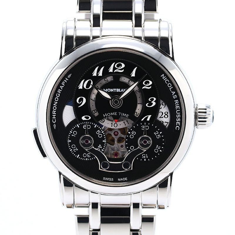【中古】MONTBLANC NICILAS RIEUSSEC CHRONOGRAPH OPEN HOMETIME モンブラン ニコラ・リューセック クロノグラフ オープン ホームタイム 107070 (7218)