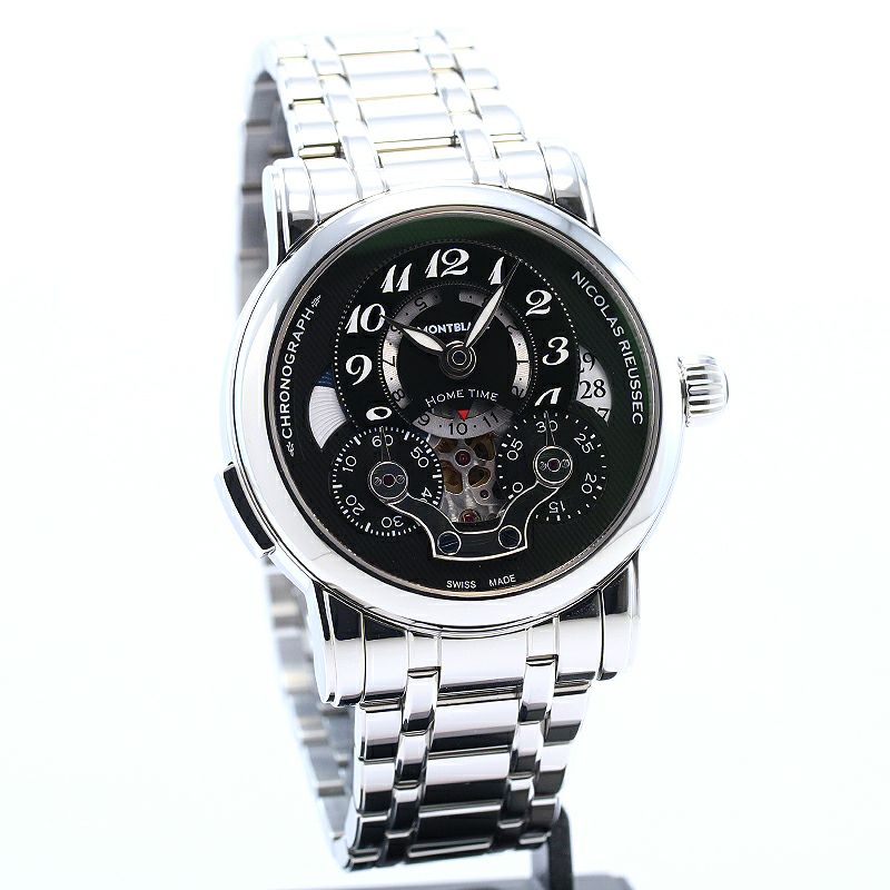 【中古】MONTBLANC NICILAS RIEUSSEC CHRONOGRAPH OPEN HOMETIME モンブラン ニコラ・リューセック クロノグラフ オープン ホームタイム 107070 (7218)