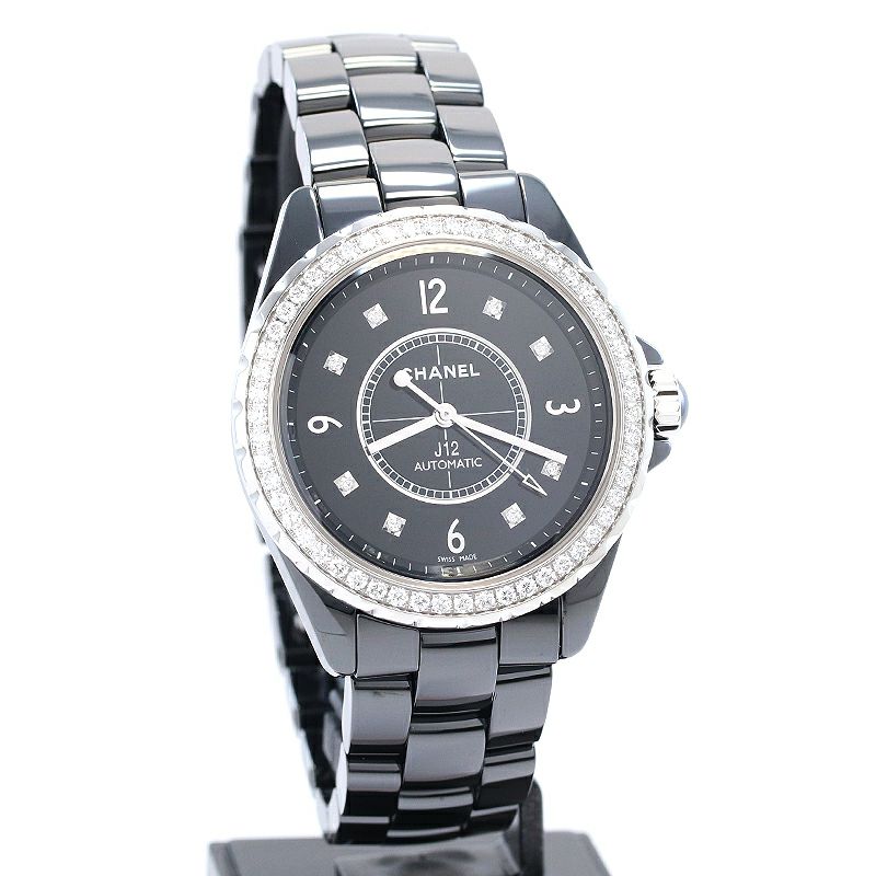中古】CHANEL J12 シャネル J12 38MM ブラックセラミック ダイヤモンド 