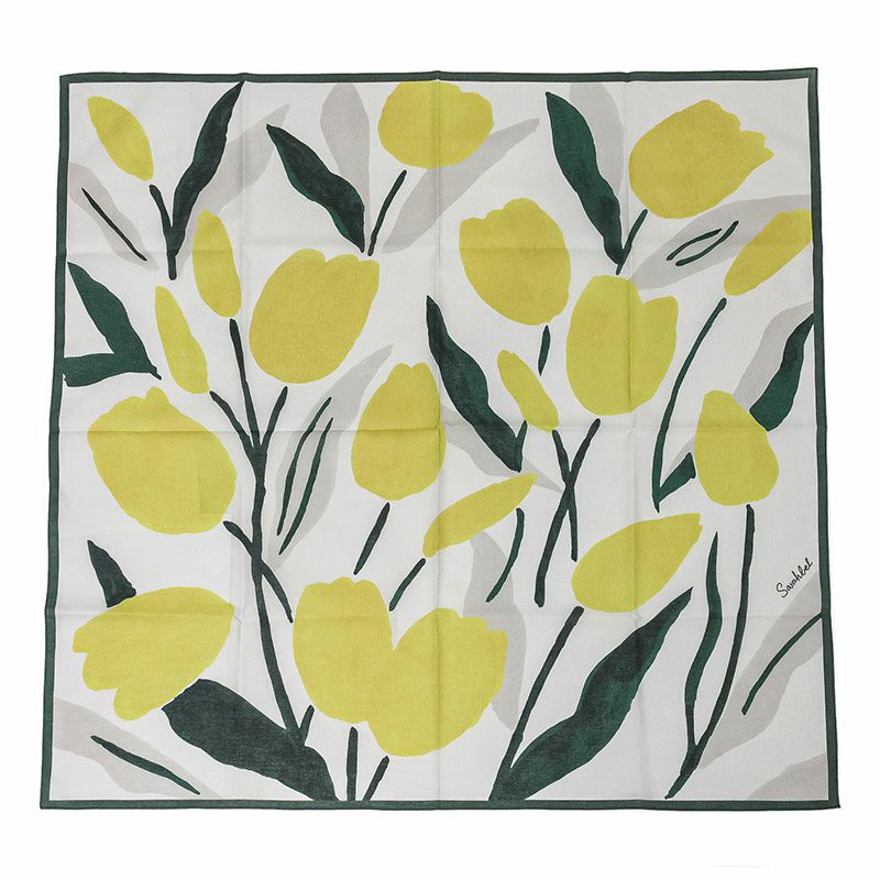 Sarahbel Cotton scarf サラベル コットンスカーフ SAB-cotton-scarf-tulips