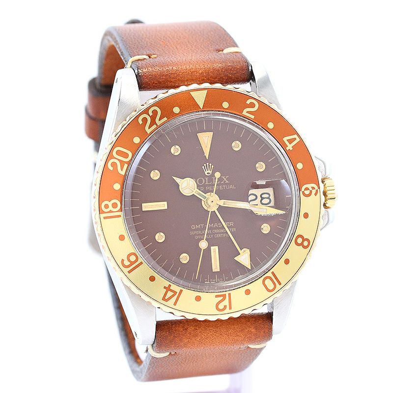 【中古】ROLEX GMT-MASTER I MATTE BROWN NIPPLE DIAL ロレックス マットブラウンフジツボ(ニップル)ダイヤル 1675/3