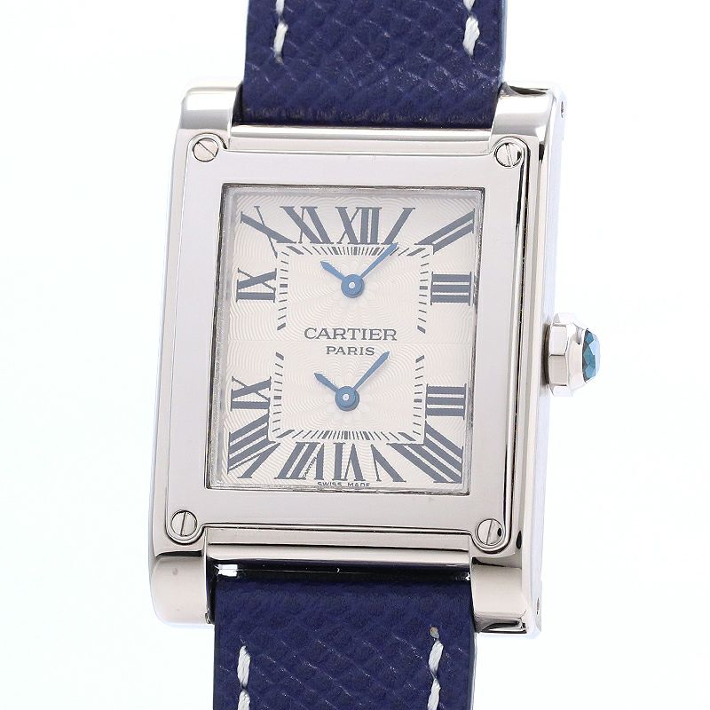 【中古】CARTIER TANK A VIS WATCH TWO TIME ZORN LARGE MODEL CPCP カルティエ タンク ア ヴィス 2タイムゾーン LM CPCP W1534351