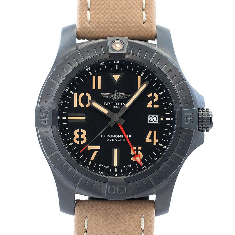 【中古】BREITLING AVENGER AUTOMATIC GMT 45 NIGHT MISSION ブライトリング アベンジャー オートマチック GMT 45 ナイトミッション V32395101B1X2