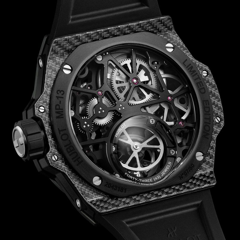 HUBLOT MP-13 TOURBILLON BI-AXIS RETROGRADE BLACK CARBON ウブロ MP-13 トゥールビヨン バイ-アクシス レトログラード ブラックカーボン 913.YT.1170.RX
