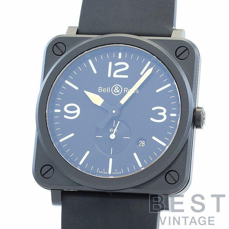 ベル＆ロス Bell＆Ross BRS-64 デイト クォーツ メンズ 保証書付き_  