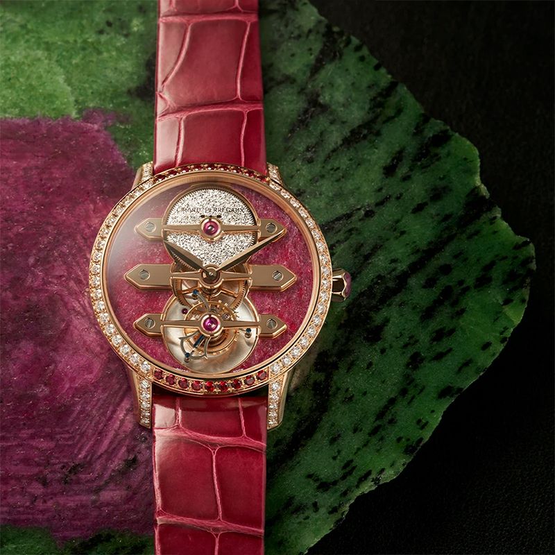 GIRARD-PERREGAUX TOURBILLON WITH THREE GOLD BRIDGES RUBY HEART ジラール・ペルゴ トゥールビヨン スリー ゴールド ブリッジ ルビー ハート 99242B52CH01-CKHA