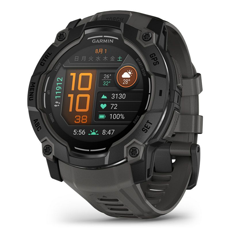 GARMIN Instinct 3 AMOLED 50mm Black / Charcoal ガーミン インスティンクト 3 アモレッド 50mm ブラック / チャコール 010-03020-30