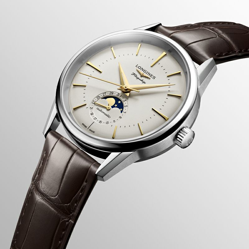 LONGINES FLAGSHIP HERITAGE MOONPHASE ロンジン フラッグシップ?ヘリテージ ムーンフェイズ L4.815.4.78.2
