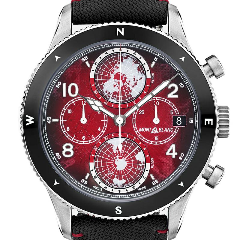 MONTBLANC 1858 GEOSPHERE CHRONOGRAPH 0 OXYGEN  LIMITED EDITION - 290 モンブラン 1858 ジオスフェール クロノグラフ ゼロ オキシジェン リミテッドエディション - 290 MB132303