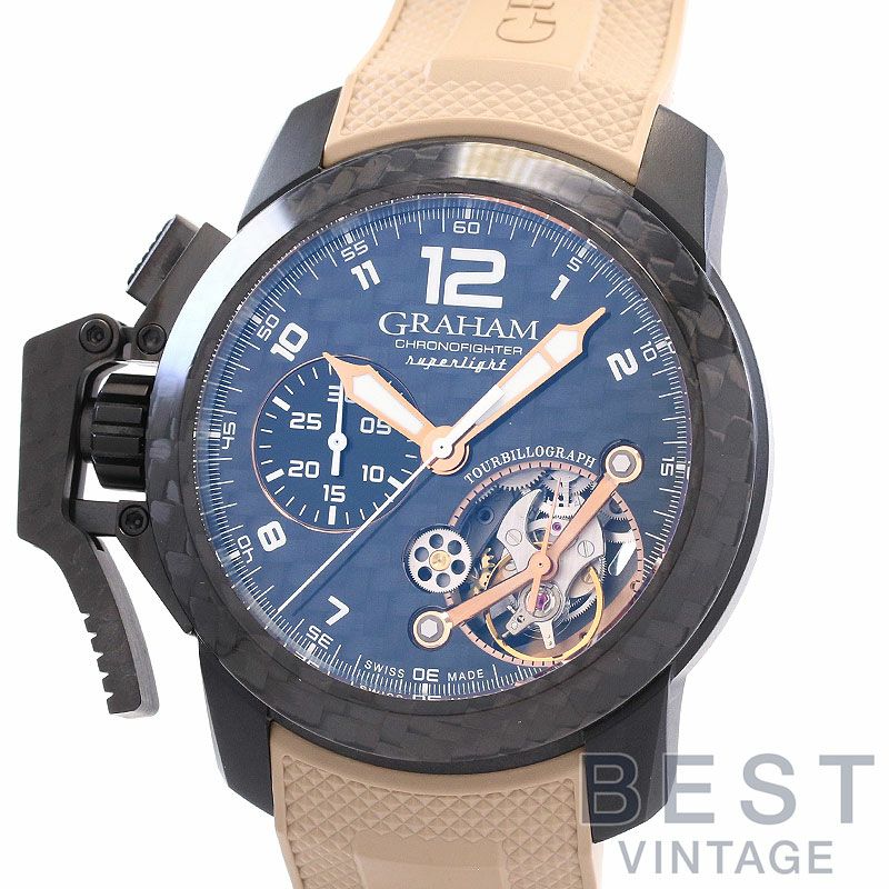 【中古】GRAHAM CHRONOFIGHTER SUPER RIGHT CARBON TOURBILLON グラハム クロノファイター スーパーライトカーボン トゥールビヨン 2CCBK.B35A.K102K