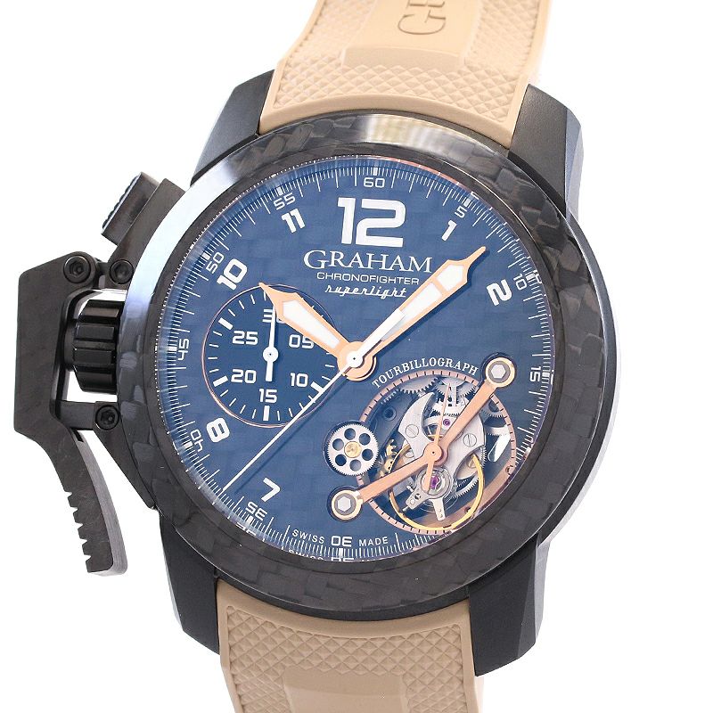【中古】GRAHAM CHRONOFIGHTER SUPER RIGHT CARBON TOURBILLON グラハム クロノファイター スーパーライトカーボン トゥールビヨン 2CCBK.B35A.K102K