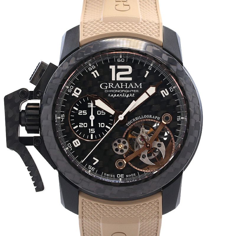 【中古】GRAHAM CHRONOFIGHTER SUPER RIGHT CARBON TOURBILLON グラハム クロノファイター スーパーライトカーボン トゥールビヨン 2CCBK.B35A.K102K