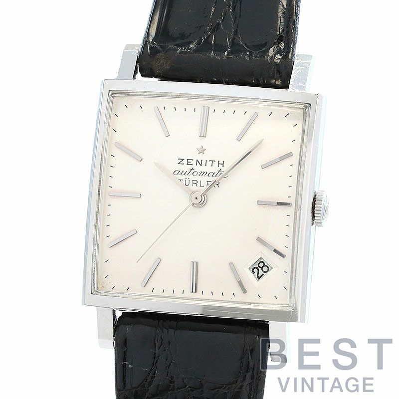 【中古】ZENITH VINTAGE SQUARE WATCH TURLER DOUBLE NAME ゼニス ヴィンテージ スクエア ウォッチ チューラー ダブルネーム -