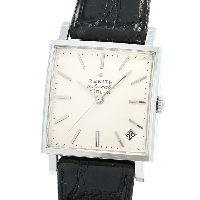 【中古】ZENITH VINTAGE SQUARE WATCH TURLER DOUBLE NAME ゼニス ヴィンテージ スクエア ウォッチ チューラー ダブルネーム -