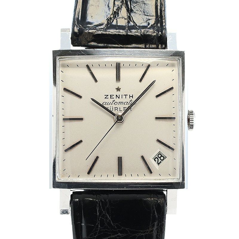 【中古】ZENITH VINTAGE SQUARE WATCH TURLER DOUBLE NAME ゼニス ヴィンテージ スクエア ウォッチ チューラー ダブルネーム -