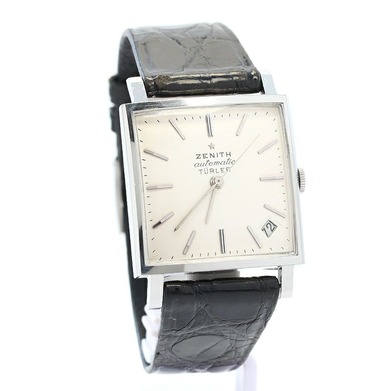 【中古】ZENITH VINTAGE SQUARE WATCH TURLER DOUBLE NAME ゼニス ヴィンテージ スクエア ウォッチ チューラー ダブルネーム -