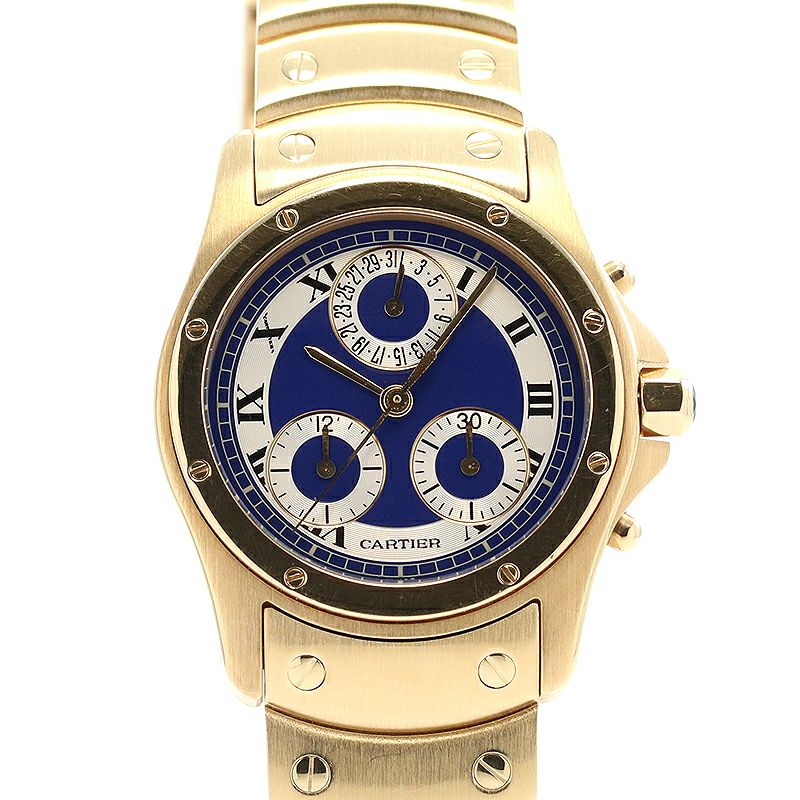 中古】CARTIER SANTOS RONDE MEDIUM MODEL CHRONO REFLEX 中古】CARTIER SANTOS RONDE MEDIUM MODEL CHRONO REFLEX