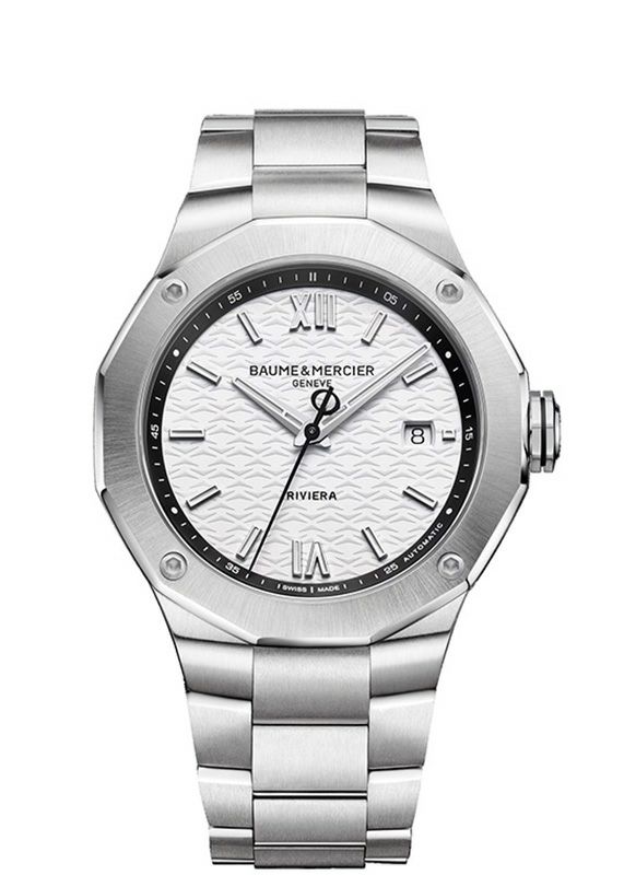 BAUME＆MERCIER <br>Riviera Date White&Black M0A10829 <br>ボーム＆メルシエ <br>リビエラ デイト ホワイト&ブラック <br>M0A10829