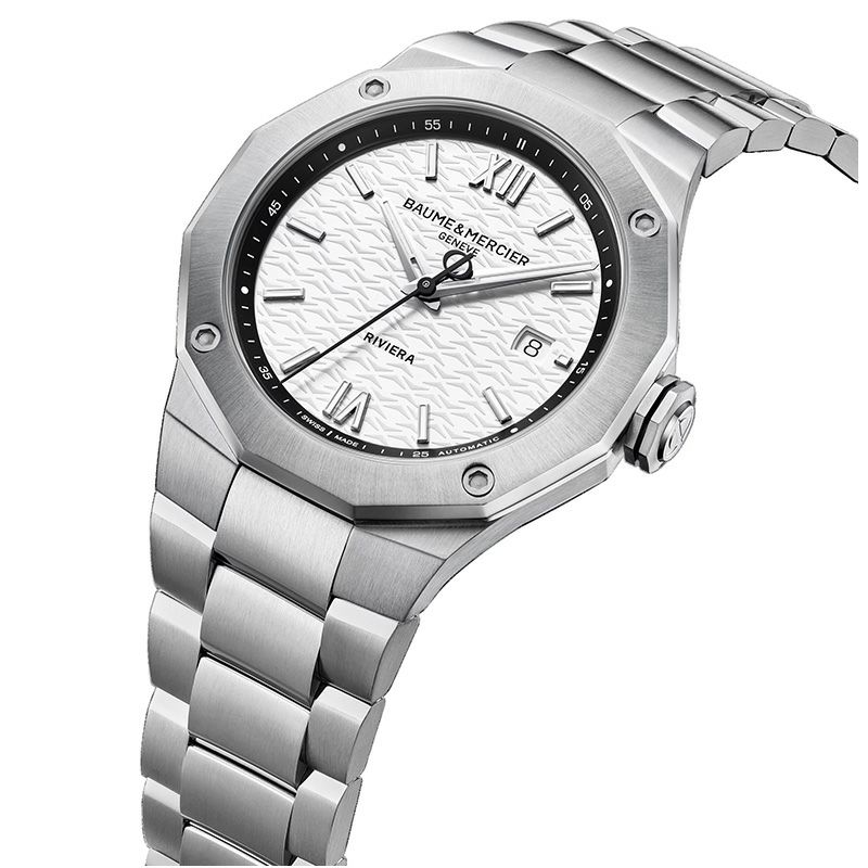 BAUME＆MERCIER <br>Riviera Date White&Black M0A10829 <br>ボーム＆メルシエ <br>リビエラ デイト ホワイト&ブラック <br>M0A10829