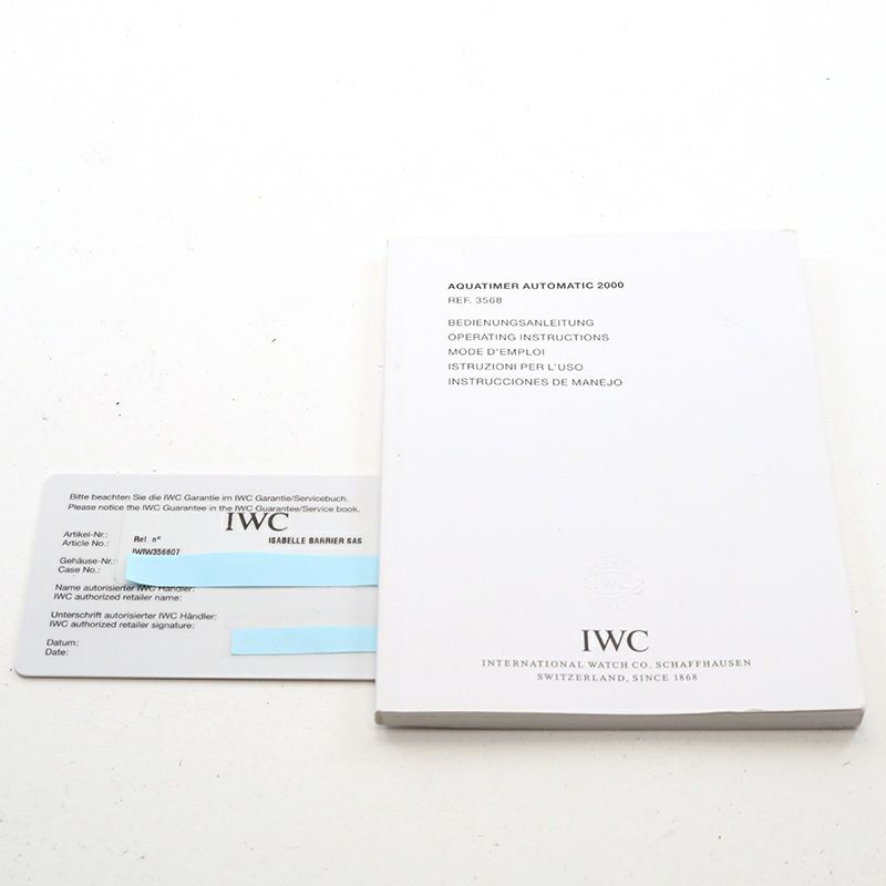 【中古】IWC <br>AQUATIMER AUTOMATIC 2000 <br>IWC <br>アクアタイマー・オートマティック 2000 <br>IW356807